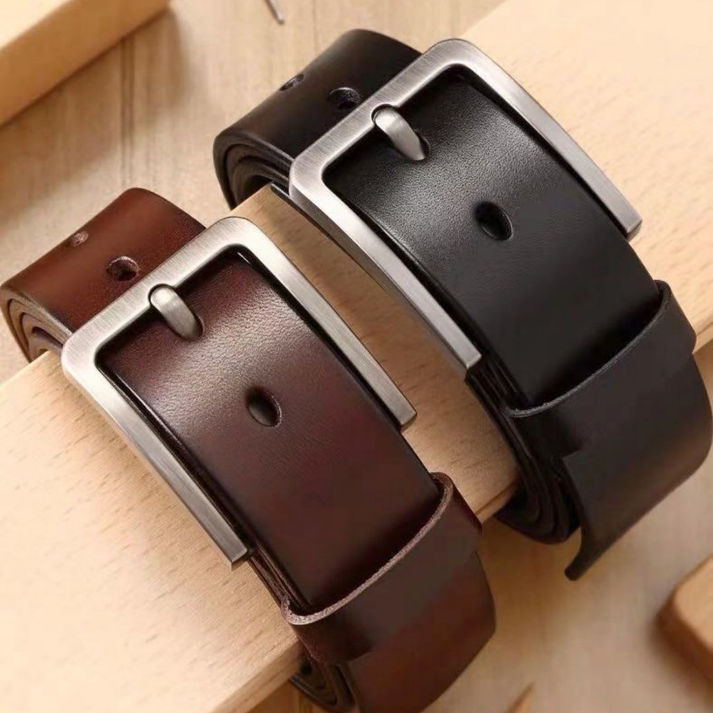 Genuine Real Leather Long Belt Men High Quality Pin Buckle Plus Size Belts for Men / Men Waist Strap Waistband Leather Original