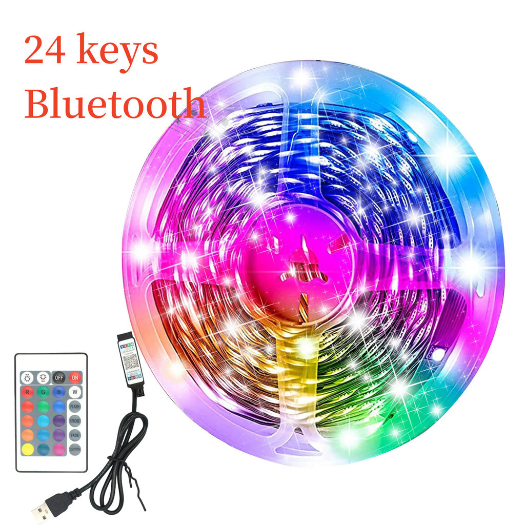 24 key RGB Bluetooth Led Strip Lights 2M-20M 5V USB led strip TV BackLight Room Decoration Led Tape Diode Flexible Ribbon