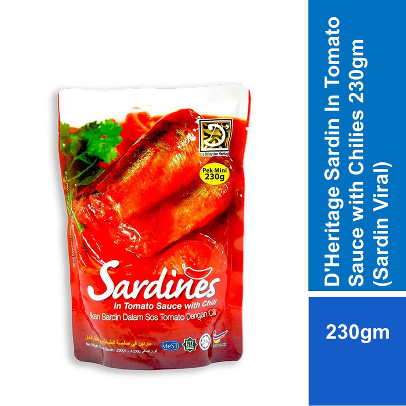 D'Heritage Sardin In Tomato Sauce with Chilies 230gm (Sardin Viral)