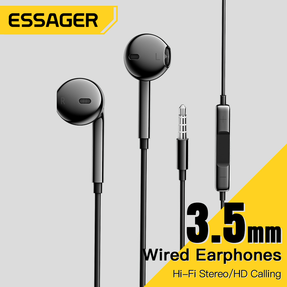 ESSAGER S320 Wired HIFI Bass Earphones with MIC - Stereo In-Ear Headphones for Music & Calls - Holiday Special