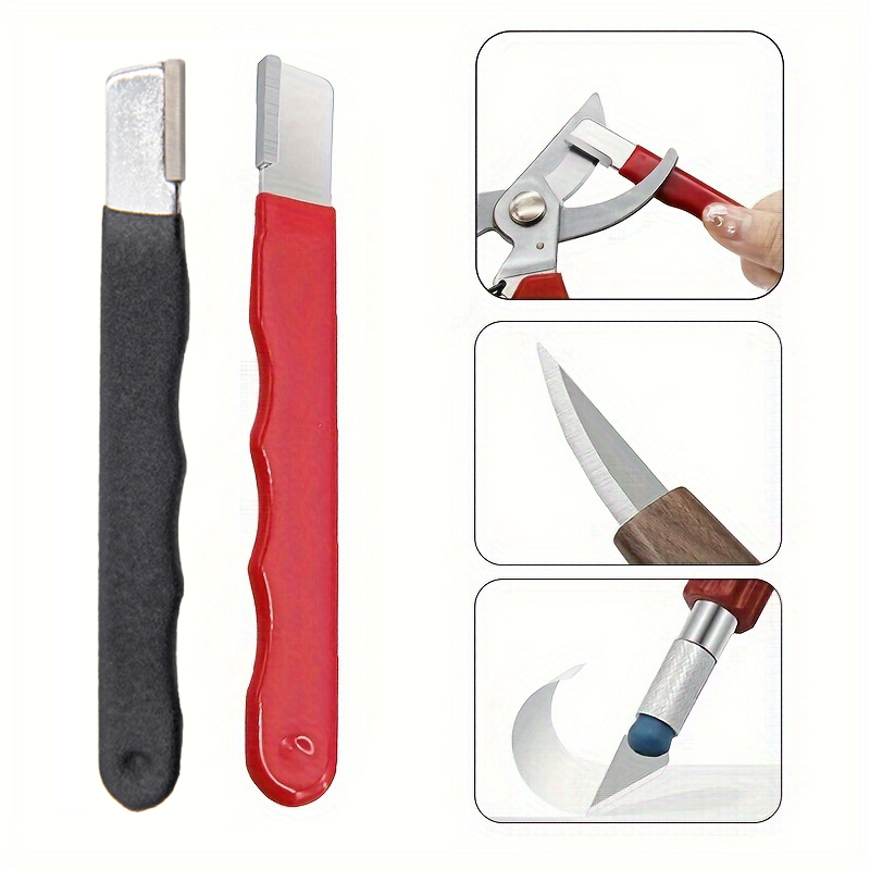 1PC Portable sharpening tools Sharpening Stone Handheld Garden Shear Scissors Sharpener with Lid ﻿