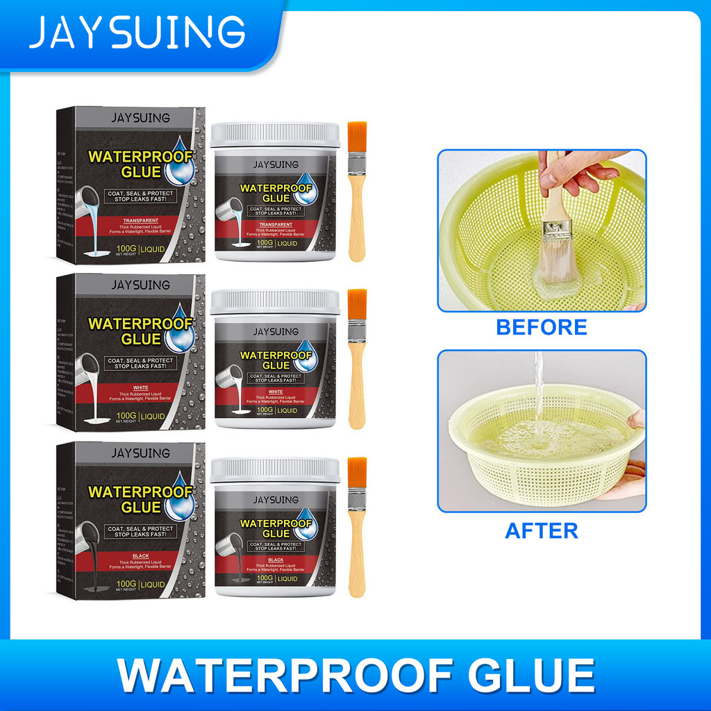 [Off-The-Shelf Supply] Jaysuing Waterproof Adhesive Bathroom Kitchen Plumbing Waterproofing Leak Repair Multifunctional Transparent Repair Adhesive White/Black/Transparent