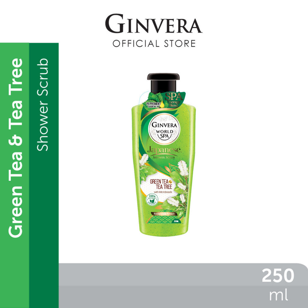 Ginvera World Spa Japanese Shower Scrub Green Tea & Tea Tree (250ml)