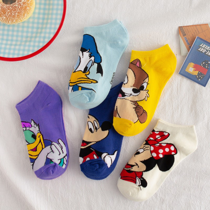 Cute Disney Mickey Donald Women Short Socks Cartoon Unisex Ankle Sock