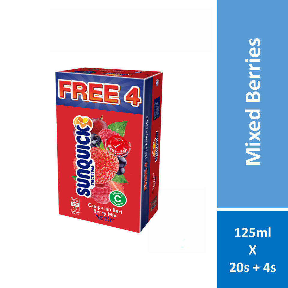 Sunquick Fruit Drink Mixed Berries 125 ml x 20s +4s