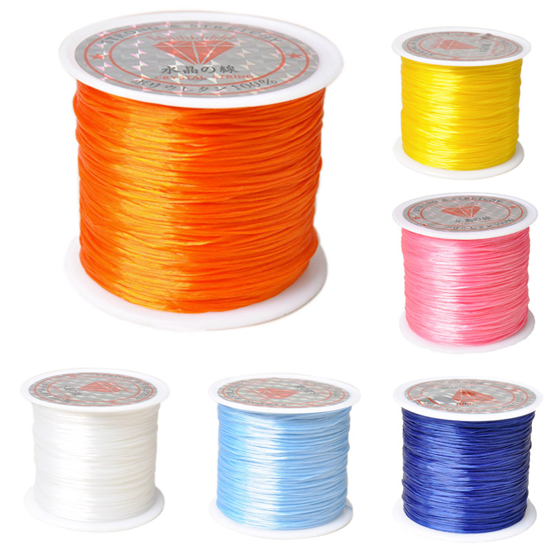 St.kunkka 40m DIY Handmade Beaded Thread Material Transparent Elastic Crystal Fishing Thread Colorful Beaded Thread Bracelet Necklace Thread Wholesale