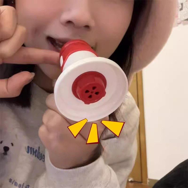 Small Megaphone Speaker Voice Changer Toy with Music and Recording Microphone Kids Bullhorn Megaphone Toy Keychain Charm