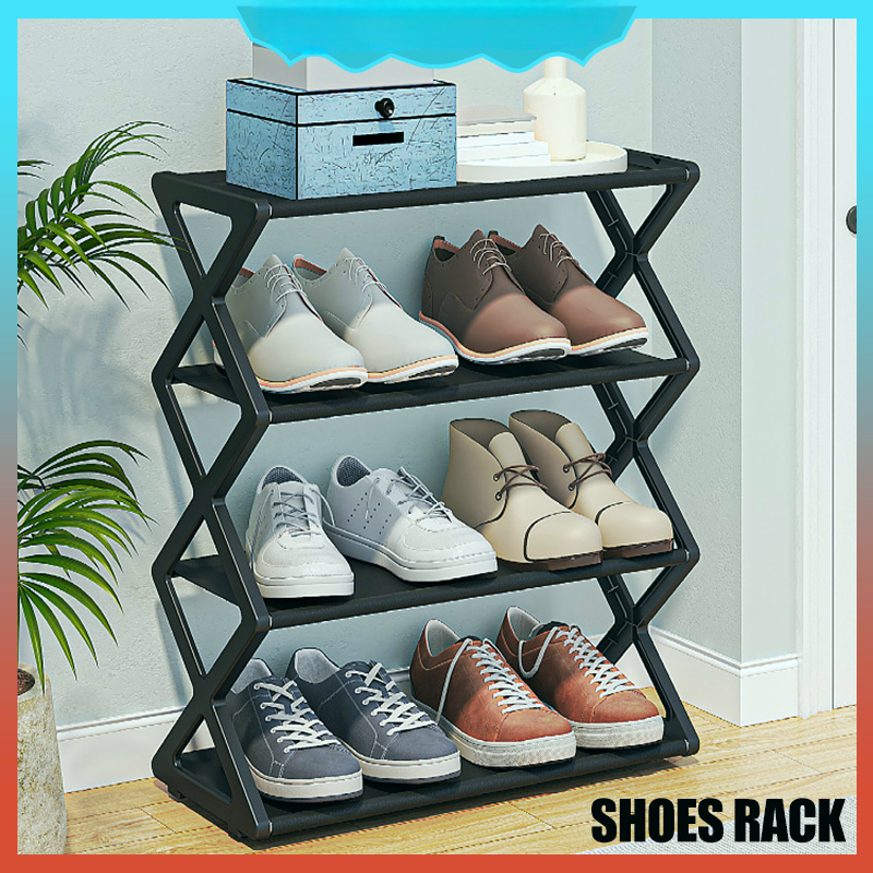 [Shopee Choice] 4 Tiers (42cm) Shoes Rack Shoe Shelf Indoor Outdoor Shoes Storage Organizer