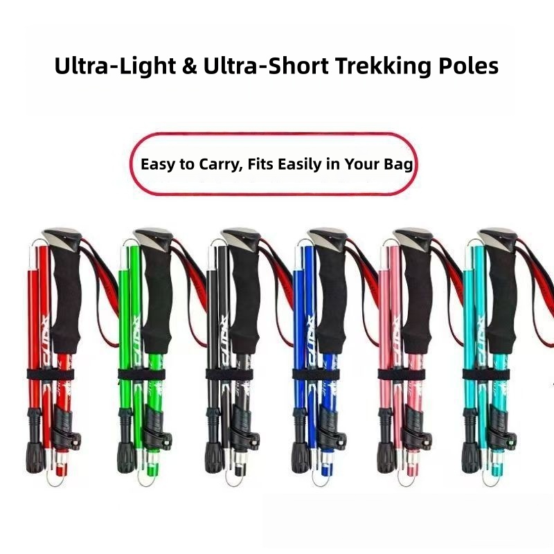  Explorer Climbing Stick Walking Stick Aluminum Alloy Ultra Light Outdoor Hiking Equipment Folding Telescopic Walking Stick Mountain Climbing Stick Portable  Explorer Tongkat Mendaki Tongkat Jalan Aloi Aluminium Ultraringan Peralatan Mendaki Luar Lipat