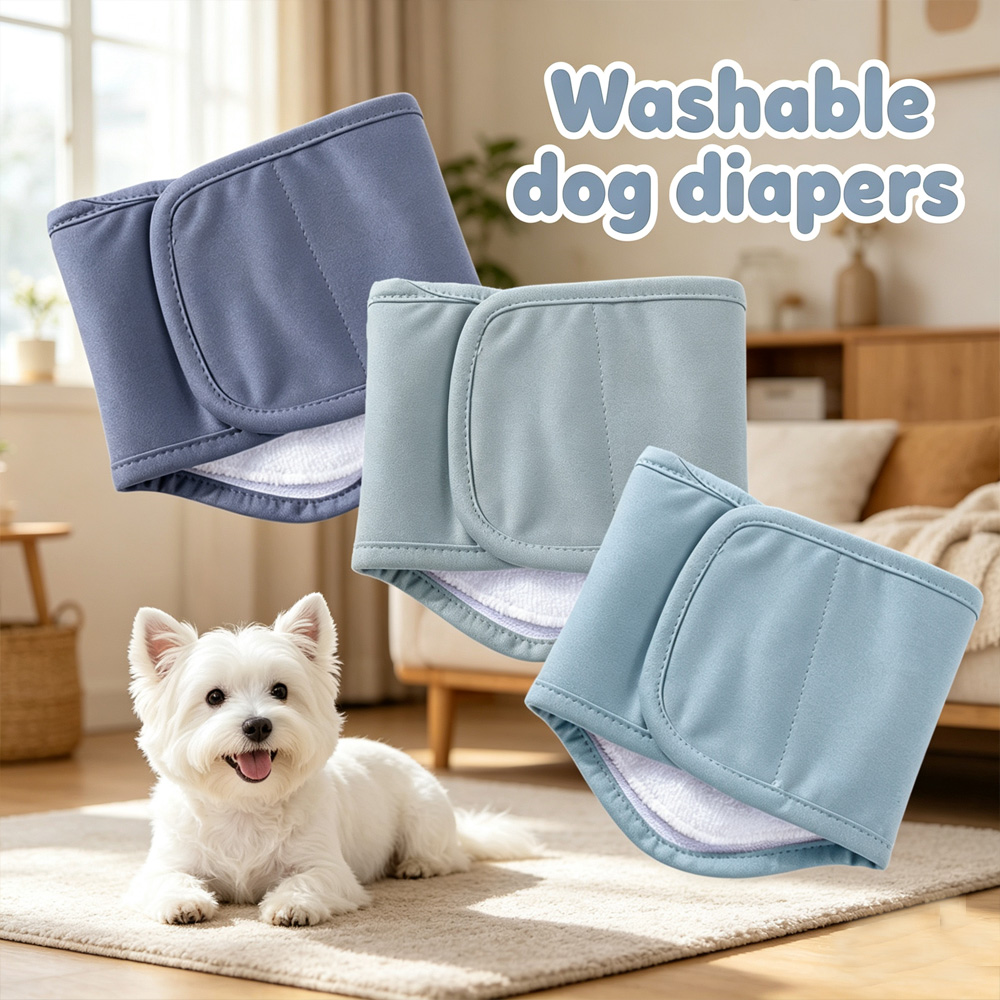 Male Dog Belly Band, Reusable & Washable, Anti-Leak & Anti-Harassment, Breathable,, Kain Pinggang Fizikal Anjing Jantan untuk Anjing Kecil, Lampin Haiwan Boleh Dicuci dan Digunakan Semula dengan Pad Kencing Boleh Ditanggalkan, Anti-Kebocoran,