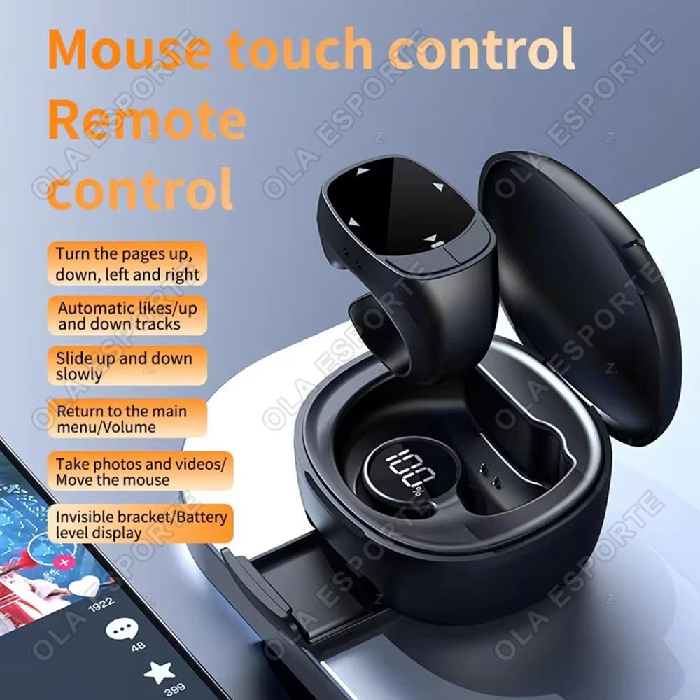  Bluetooth Ring Touch Screen Remote Control for iPhone Android, TikTok Video Scrolling, Ebook Page Turner, Music Playback, Photo Shutter  Kawalan Jauh Skrin Sentuh Bluetooth Cincin untuk iPhone Android TikTok Tatal Video Buku Elektronik Halaman Putar Main
