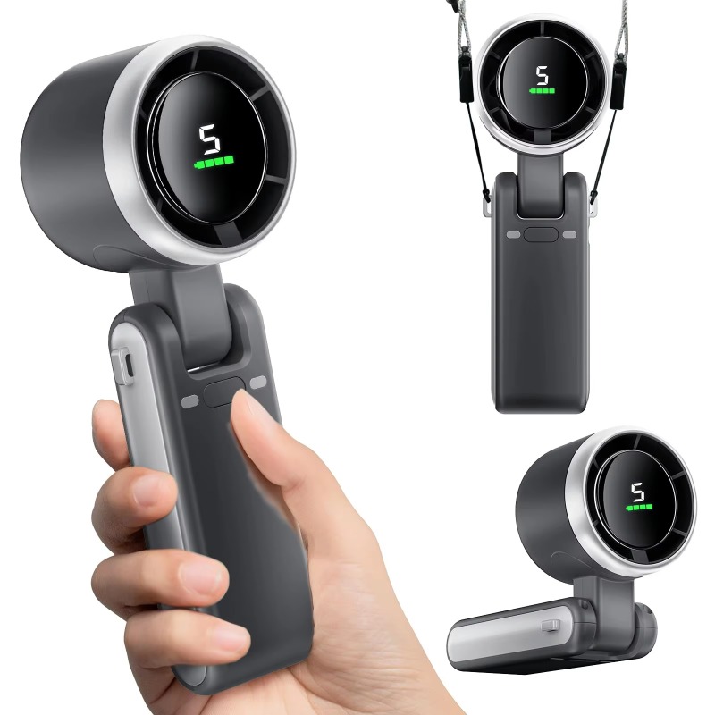  USB   5 180°    Kipas Tangan USB Mudah Alih, Kipas Turbo, Kipas Tangan Kuasa Tinggi, 5 Kelajuan, Boleh Lipat 180°, Kipas Peribadi Penyejuk untuk Perjalanan dan Luar