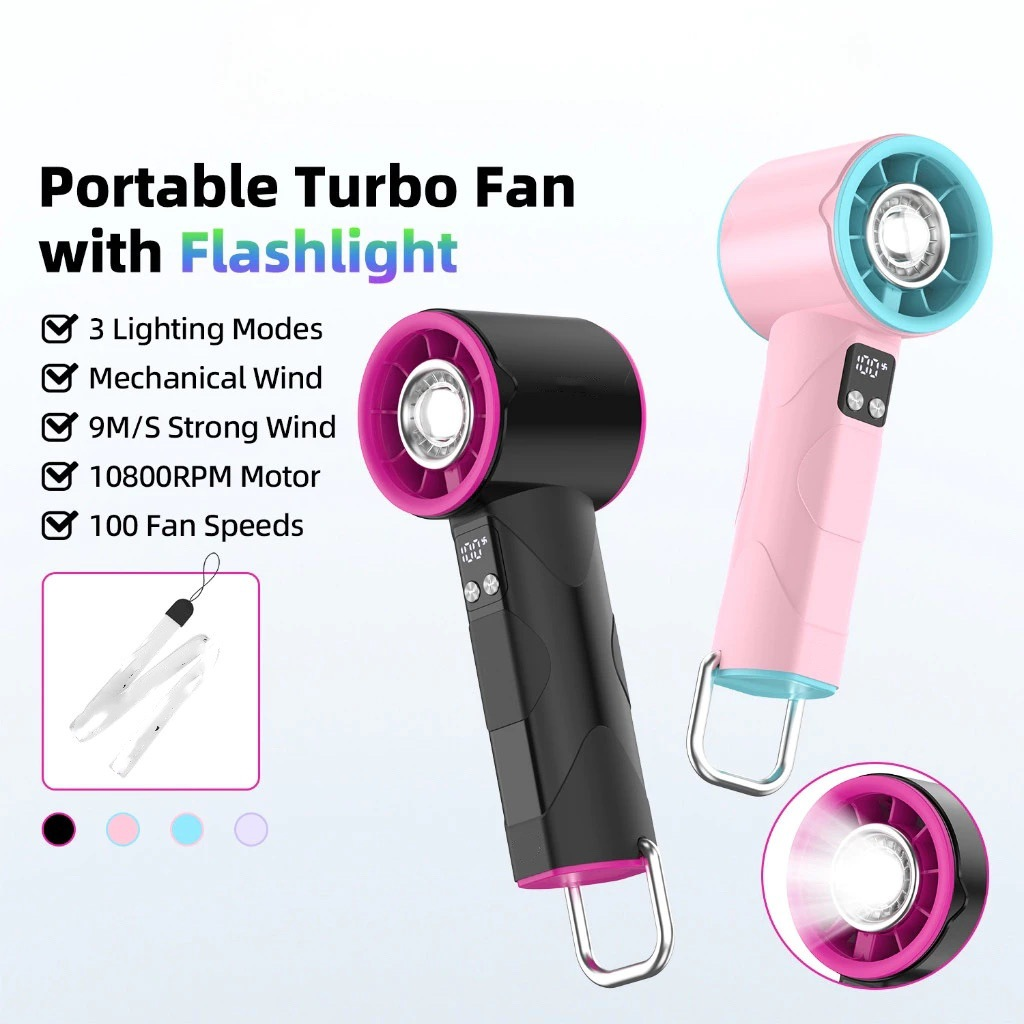 S001 Handheld High Speed Small Fan USB Charging 100 Levels Digital Mini Turbo Violent Fan S001 Kipas Tangan Turbo Mini 100 Tahap Cas USB Berkelajuan Tinggi
