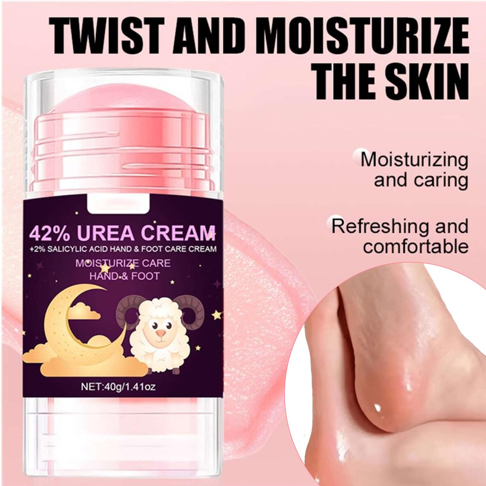  42% Urea Cream plus 2% Salicylic Acid, Maximum Strength Foot Cream Moisturizer for Dry Cracked Feet Knees Hands Elbows Hydrates - 40426110908  42% Krim Urea ditambah 2% Asid Salisilik, Krim Kaki Keku