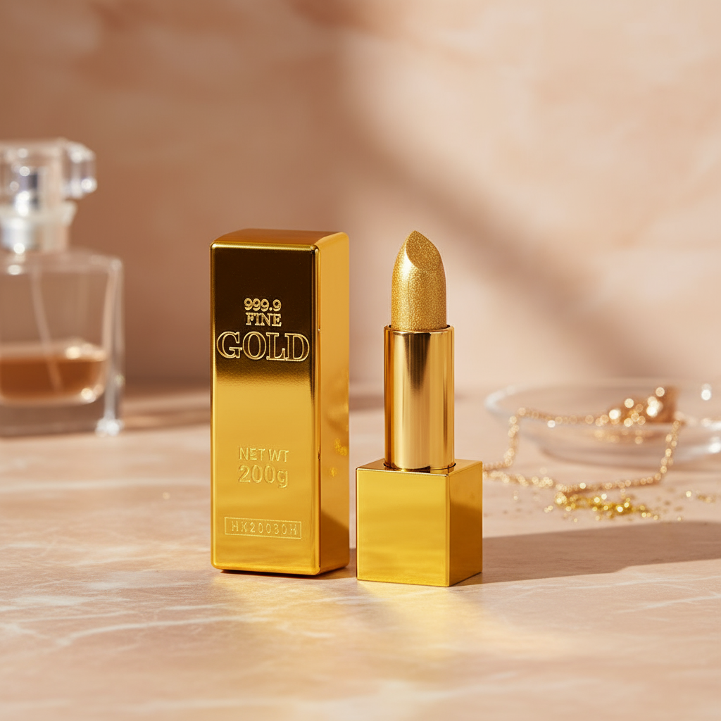 Olden Lipstick with Velvet Matte, Non-Sticky, Golden Shine Finish  Olden Lipstick dengan Velvet Matte, Tidak Melekit, Kemasan Kilauan Emas