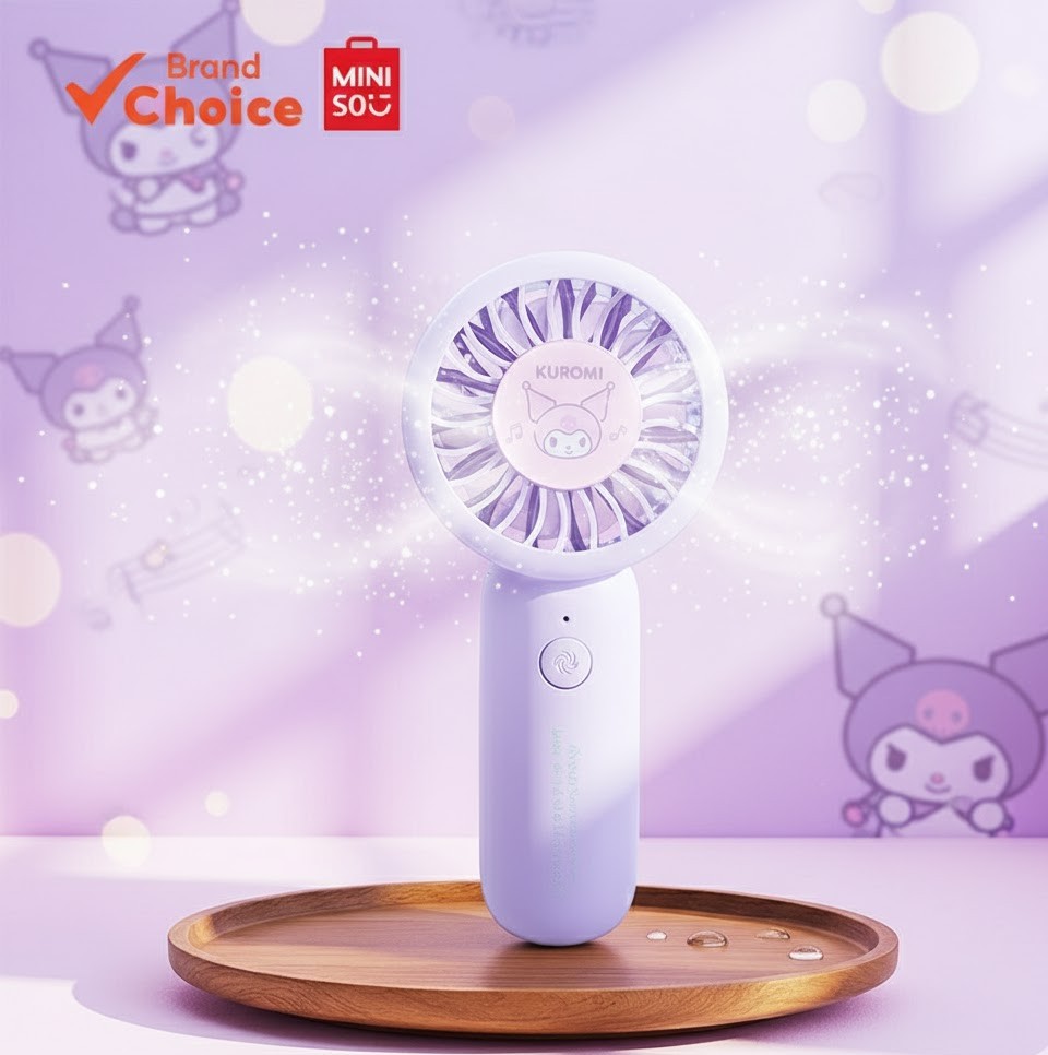 MINISO Sanrio Collection - Hello Kitty & Kuromi Mini Portable USB Handheld Fan Cute Gift Koleksi Sanrio - Hello Kitty & Kuromi Kipas Tangan USB Mudah Alih Hadiah Comel Kipas Mini