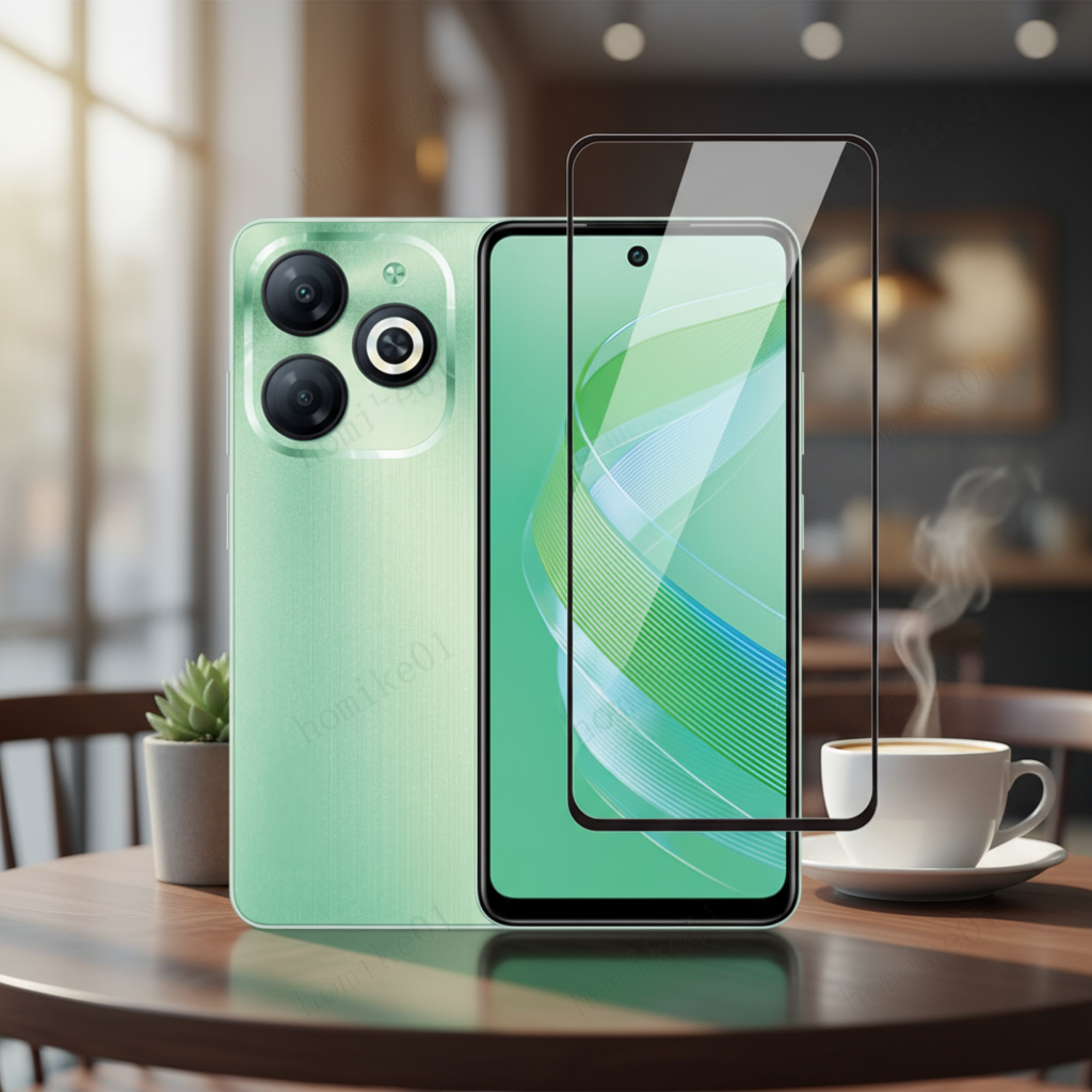 Tempered Glass Film for Infinix Hot 40i 9H Full Cover Clear Screen Protector  Filem Kaca Tempered untuk Infinix Hot 40i Pelindung Skrin Penuh Jernih 9H