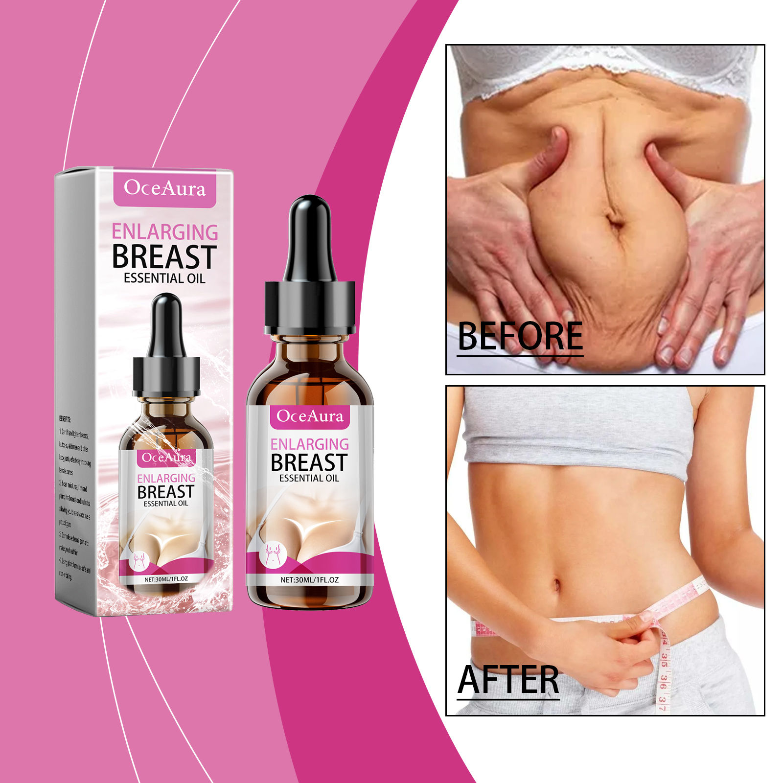 OceAura Breast Essential Oil, Firming Lifting, Bust Care Serum OceAura Minyak Pati Payu…
