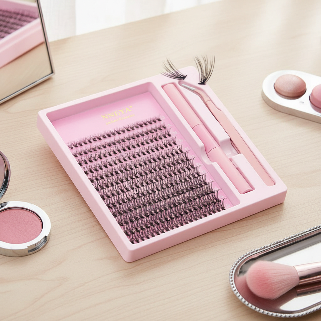 Cluster Eyelashes 240pcs Kit Eyelash Extensions Individual Lashes Natural 8-16mm C/D Curl  Bulu Mata Cluster 240pcs Kit Bulu Mata Sambungan Bulu Mata Individu Semula Jadi 8-16mm Keriting C/D
