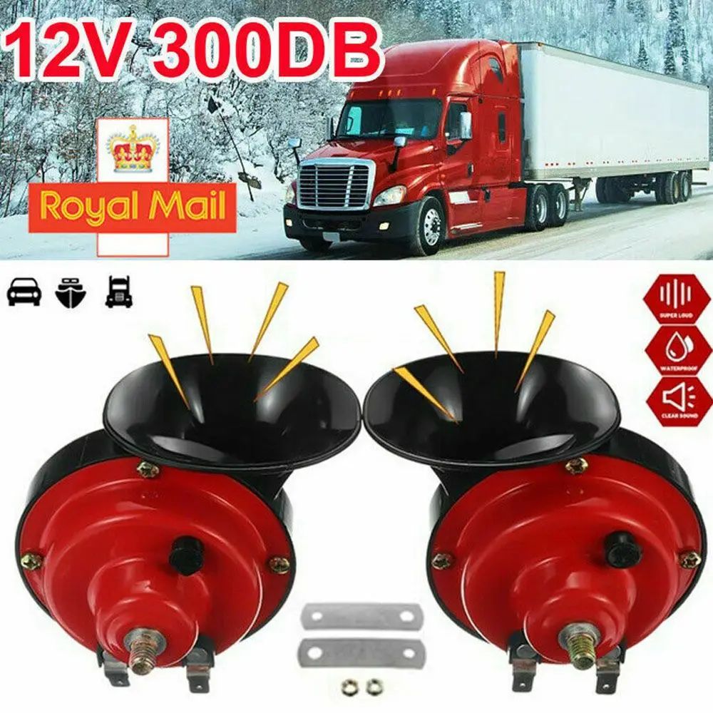Car Motorcycle Modification Horn: 2Pcs 300 DB, 12V Electric Snail Air Horn, Loud Truck Accessory Hon Kereta/Motosikal Ubahsuai: 2 Unit 300 DB, Udara Siput Elektrik 12V