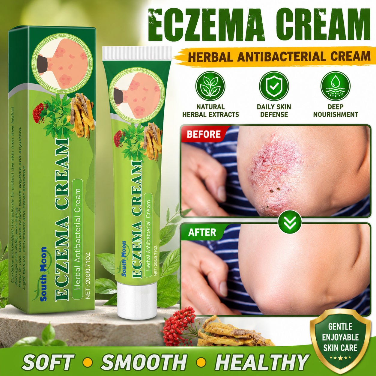 Premium Skin Cream 20g Centella Asiatica Vitamin E Aloe Vera Extract for Redness Support Daily Full Body Care and Hydrating Skin Defense Krim Kulit Premium 20g Pegaga Ekstrak Vitamin E Lidah Buaya untuk Sokongan Kemerahan Penjagaan Harian Badan Penuh dan