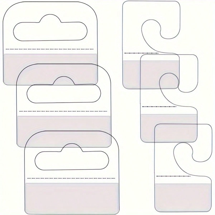 Value Pack 100pcs Self Adhesive Plastic Hang Clear Tabs Hooks Display Card For Store Retail Display Slat Wall Hook Hangers, J-Hook & Slot Hole Pegboard Hang Tabs 2 Styles Pek Nilai 100pcs Penyangkut Plastik Pelekat Sendiri Tab Gantung Lutsinar Paparan Kad
