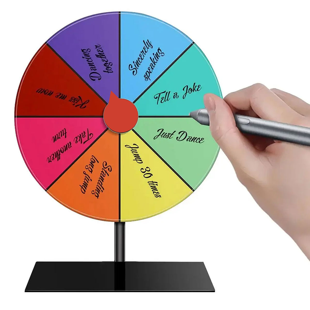 Customizable Dry Erase Spin Wheel Game - Ideal for Parties, Family Reunions, and Gatherings with Friends. Permainan Roda Spin Kering - Papan Hadiah dan Aktiviti yang Boleh Disesuaikan untuk Pesta, Perjumpaan Keluarga, dan Pertemuan Rakan