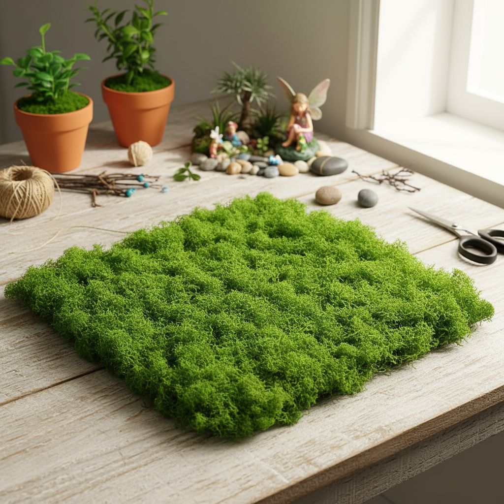 100g Fake Moss for Miniature Landscapes, Bonsai, Stone Gardens & Decorative Scenes 100g Rumput Lumut Tiruan untuk Landskap Mini, Bonsai, Taman Batu & Adegan Hiasan