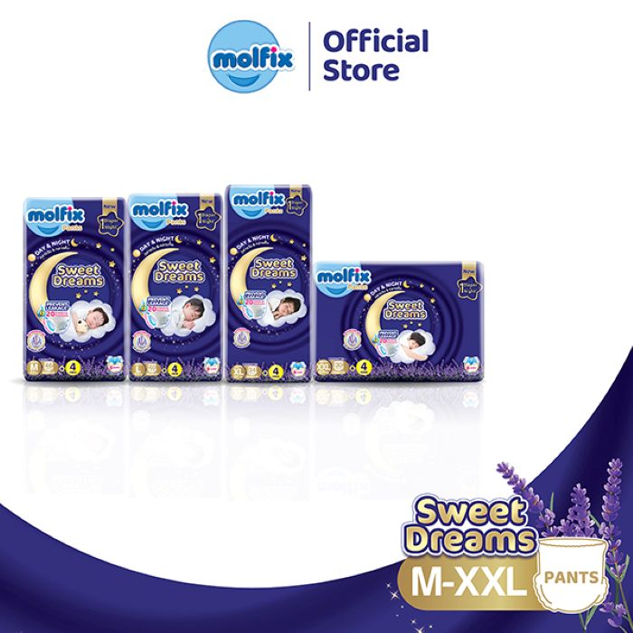 Molfix Sweet Dreams Pants Baby Diaper - M50 / L44 / XL38 / XXL34 (1 Packs)