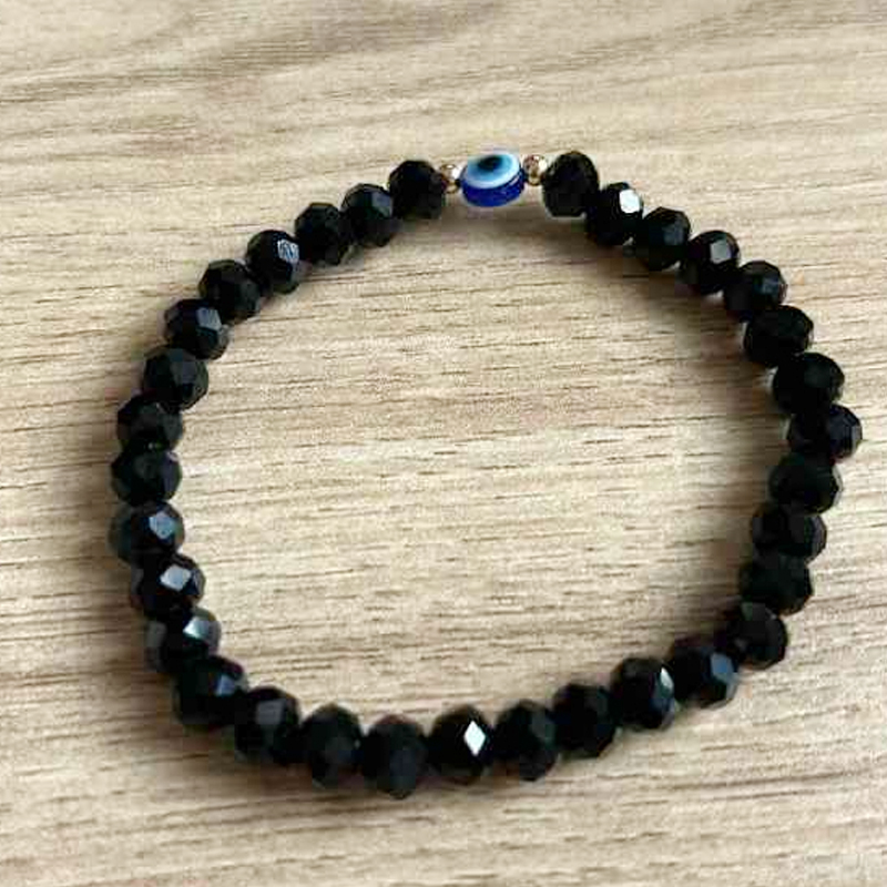Colorful Evil Eye Bracelet Set Black Pink Couple Mystical Amulet Jewelry