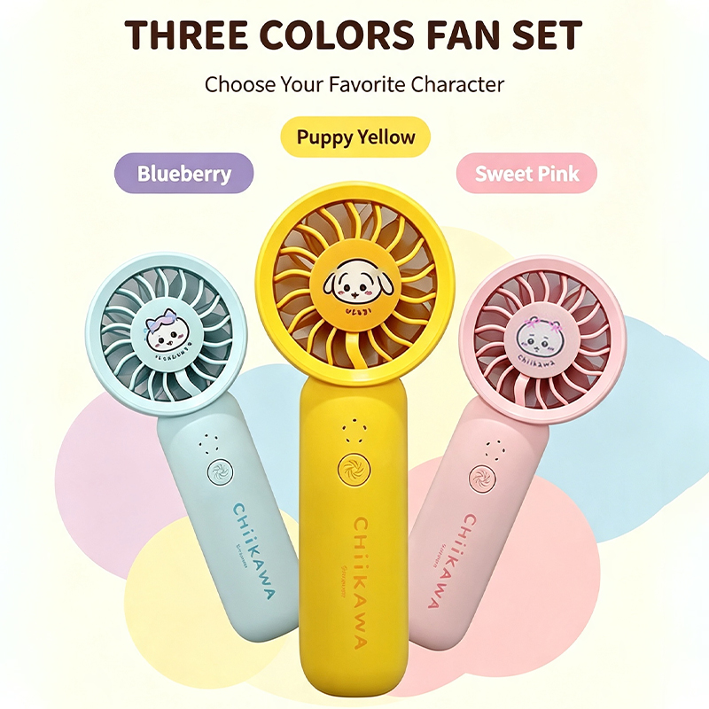 MINISO Chiikawa 1200mAh Portable Handheld Fan Hachiware Usagi Cute Mini USB Rechargeable Personal Desk Cooling Fan Summer Present (1 pc) 13.8cm × 6.3cm × 4.5cm Kipas Tangan Mudah Alih Chiikawa 1200mAh Hachiware Usagi Mini Comel Boleh Cas Semula USB Kipas