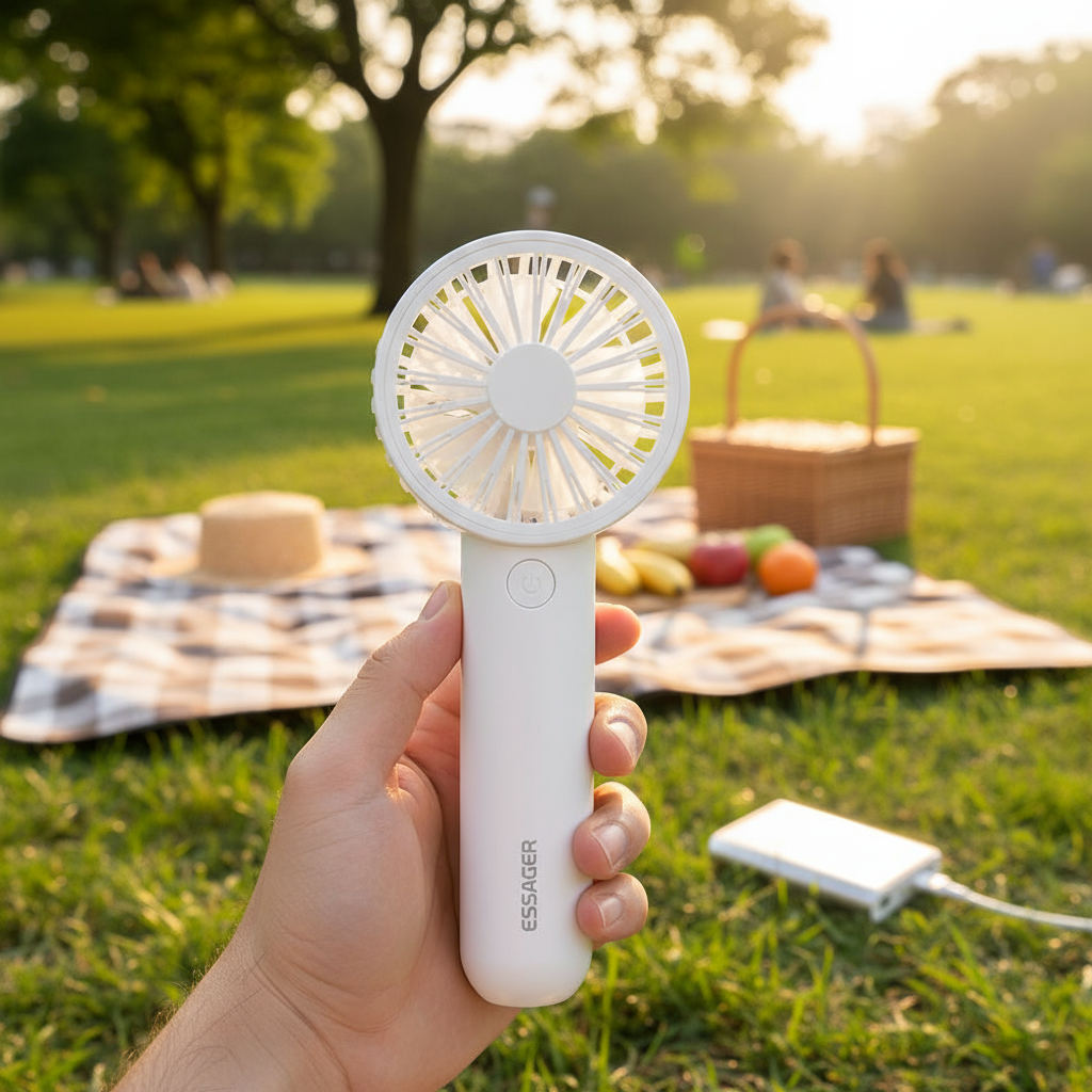  USB Rechargeable ESSAGER Mini Desk Fan Portable Cooling Handheld Fan  Kipas Meja Mini Boleh Cas Semula USB Mudah Alih ESSAGER