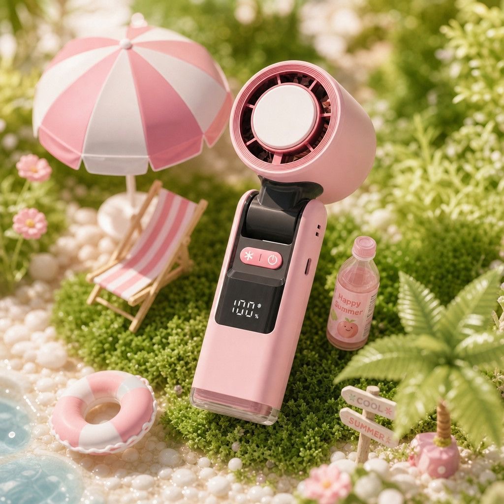 Portable Handheld Cooling Fan, High Speed Turbo Fan with Lights and LED Display, USB C Rechargeable Fan for Camping/Travel/Outdoor Kipas Tangan Mudah Alih, Kipas Turbo Kelajuan Tinggi dengan Lampu dan Paparan LED, Kipas Boleh Cas USB-C untuk