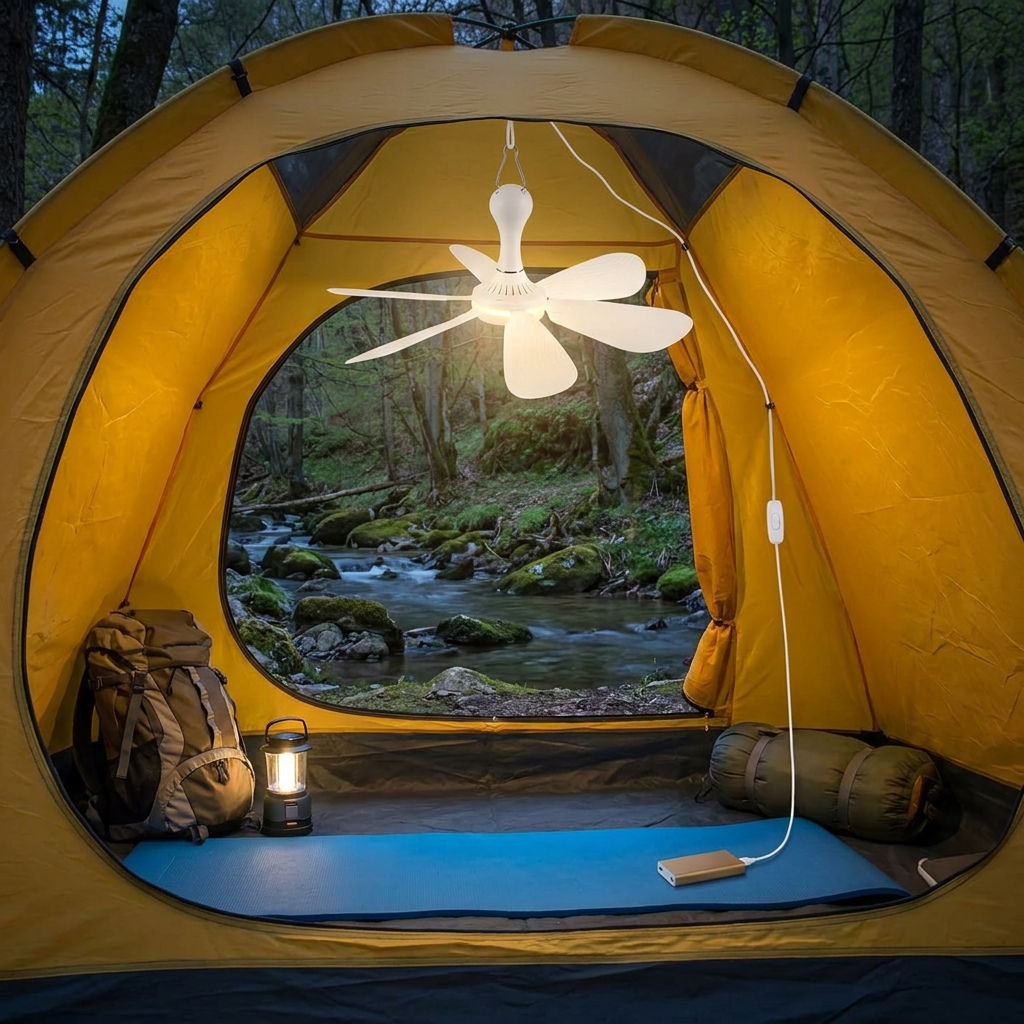 USB Hanging Ceiling Fan, Portable Mini Tent Fan with Hook and 1.7 m USB Cable, Lightweight 5-Blade Fan for Camping, RV, Dorm, Office and Bedroom Kipas Siling Gantung USB, Kipas Mini Tenda Mudah Alih dengan Cangkuk dan Kabel USB 1.7 m, Kipas 5 Bilah Ringan
