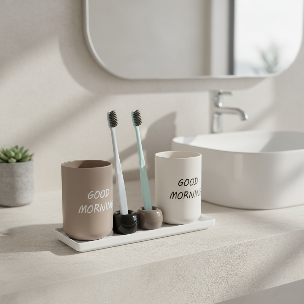 Ceramic Toothbrush Stand, Modern Home, Quick Access.  Pemegang Berus Gigi Seramik, Rumah Moden. Pemegang Berus Gigi, Akses Pantas