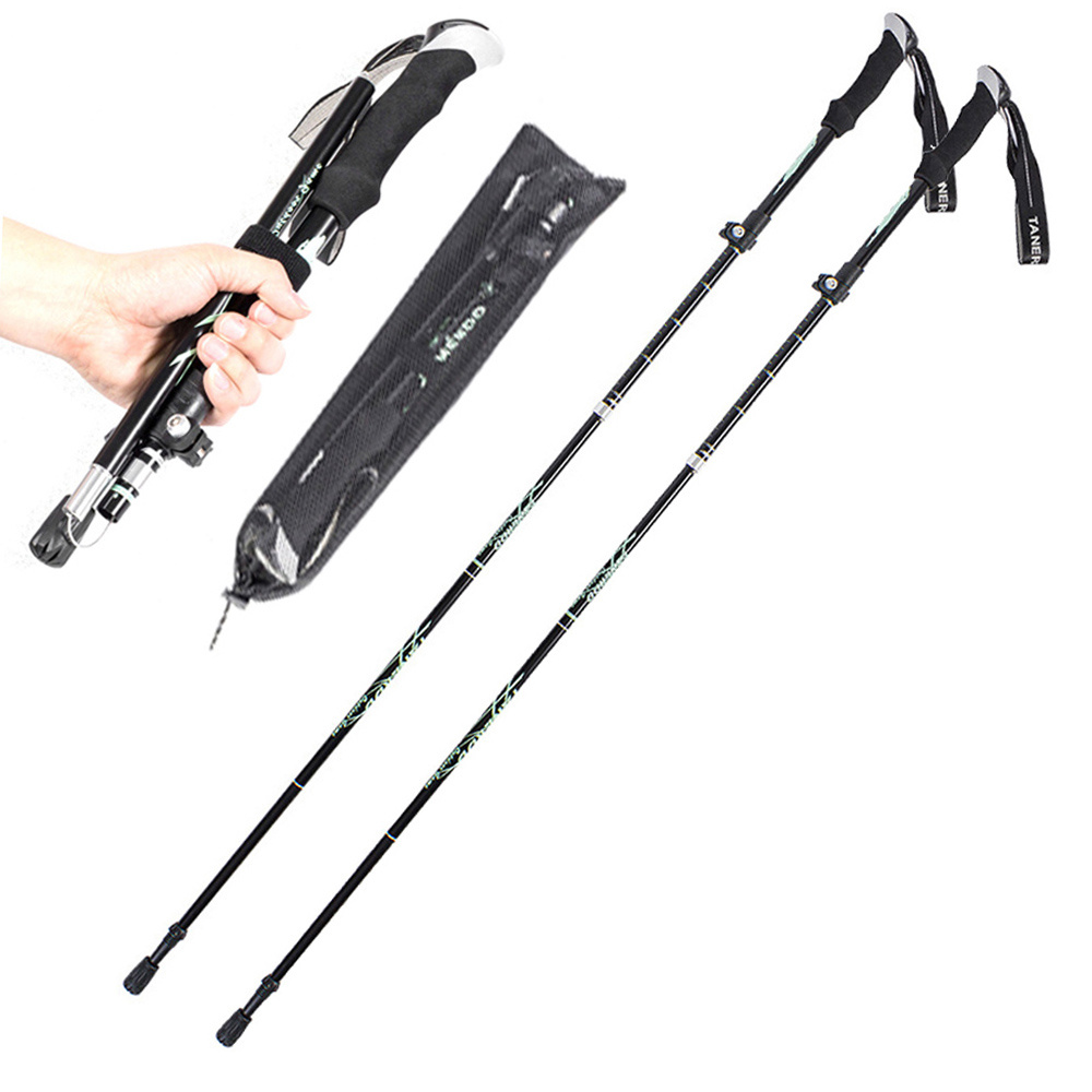 Collapsible Walking Sticks 2Pcs Ultralight Trekking Poles Hiking Travel Anti Shock Alpinism Pole Telescopic Pole Outdoor Running 26413 Tongkat Jalan Boleh Lipat 2Pcs Tongkat Mendaki Ultra Ringan Anti Kejutan Teleskopik Alpinism Luar Jalan 26413