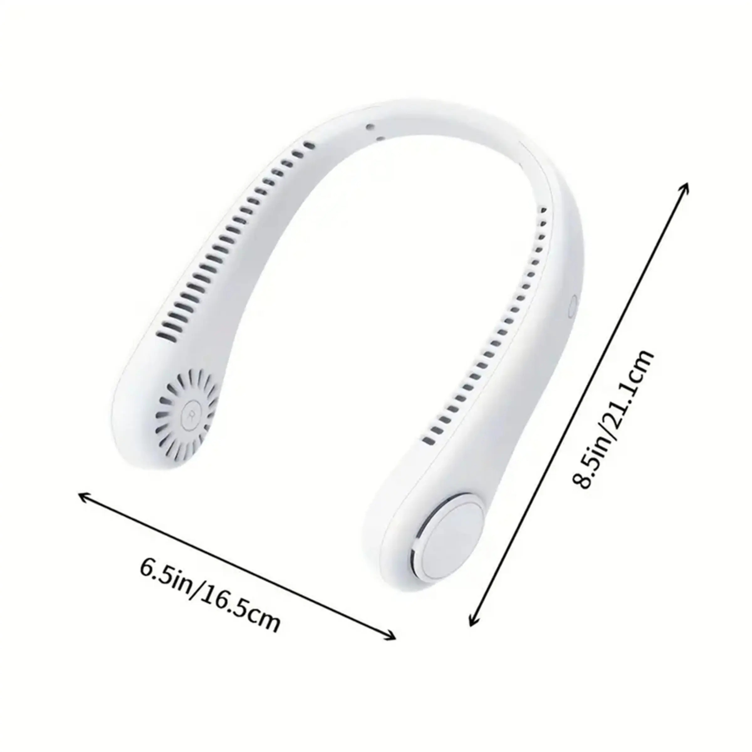 Rechargeable Wearable Neck Fan, 3 Speeds, Bladeless Hands-Free Personal Fan, USB-Powered, Cordless for Outdoor & Indoor Use Kipas Leher Boleh Cas, 3 Kelajuan, Tanpa Bilah, Bebas Tangan, Dikuasakan USB, Tanpa Wayar untuk Dalaman & Luaran