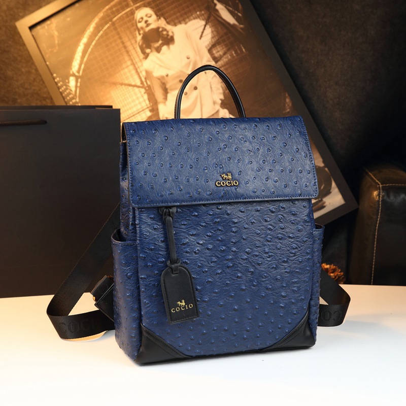 Women's Backpack 2026 Winter New Travel Versatile Fashion Ostrich Pattern Large Capacity Ransel Wanita 2026 Musim Sejuk Model Baru Perjalanan Serbaa Bergaya Corak Burung Unta Kapasiti Besar