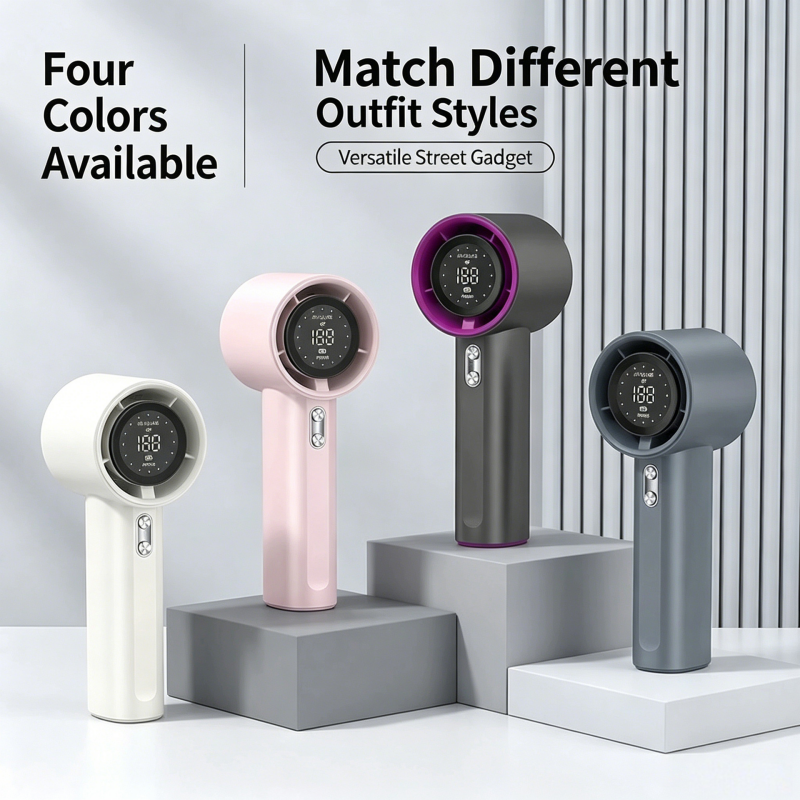 Turbo fan portable handheld fan phone cooler 100-speed digital display USB rechargeable outdoor mini Kipas turbo pegang tangan mudah alih Penyejuk telefon 100 kelajuan Paparan digital Boleh dicas semula USB Mini luar