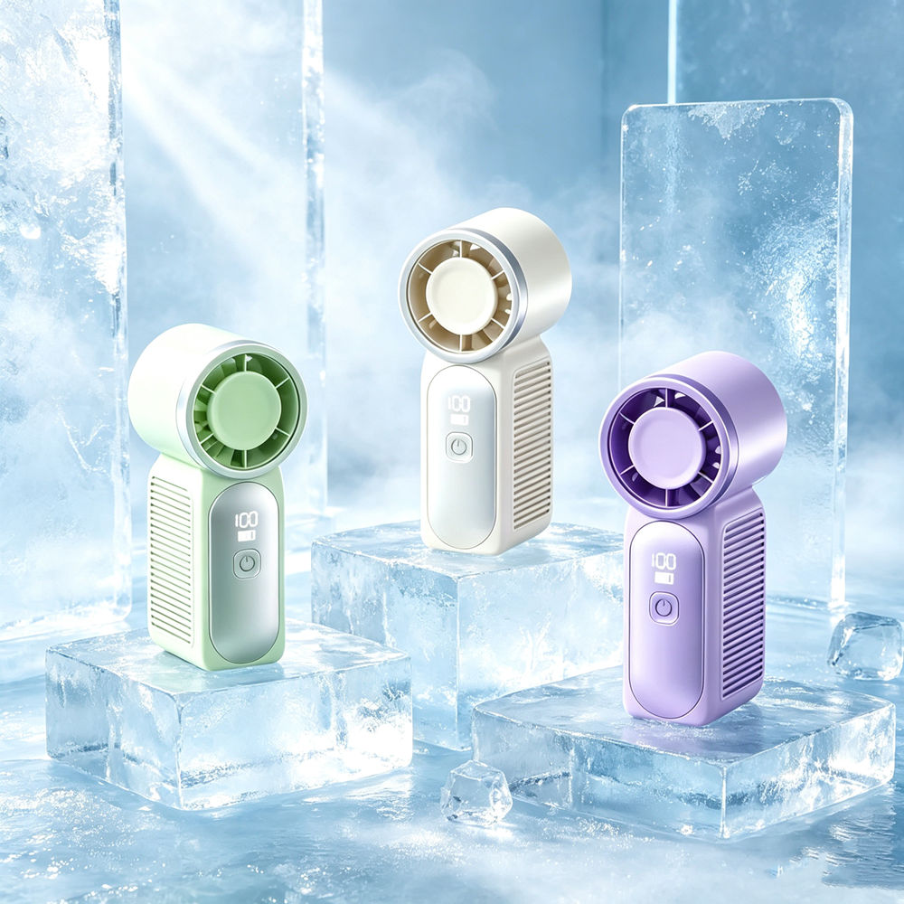 USB Rechargeable Mini Handheld Fan Ultra-Quiet Digital Display Small Electric Fan Powerful Wind Personal Cooling Fan With Light Kipas Tangan Mini Boleh Cas Semula USB, Paparan Digital Senyap, Kipas Elektrik Kecil Angin Kencang, Kipas Peribadi Dengan Lampu