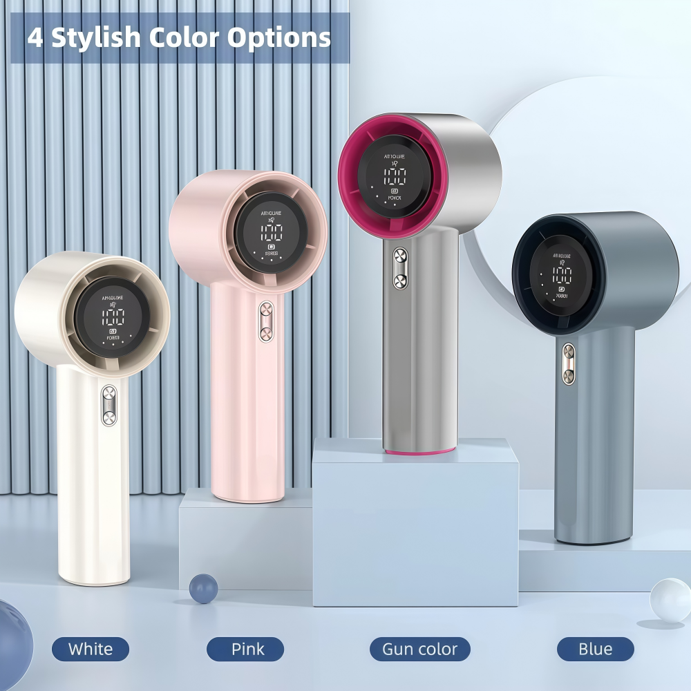 Handheld Turbo Fan, 100-Speed Adjustable, USB Rechargeable, Portable Mini Desk Fan Kipas Tangan Turbo 100-Pantas USB Boleh Cas Semula Mini Mudah Alih
