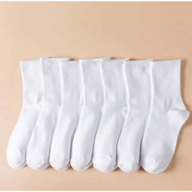 Unisex White Adult Mid Socks | 18 Pairs Bulk Set |Breathable Cotton Blend | Anti-Odor | Sports Streetwear Daily | Eco-Friendly