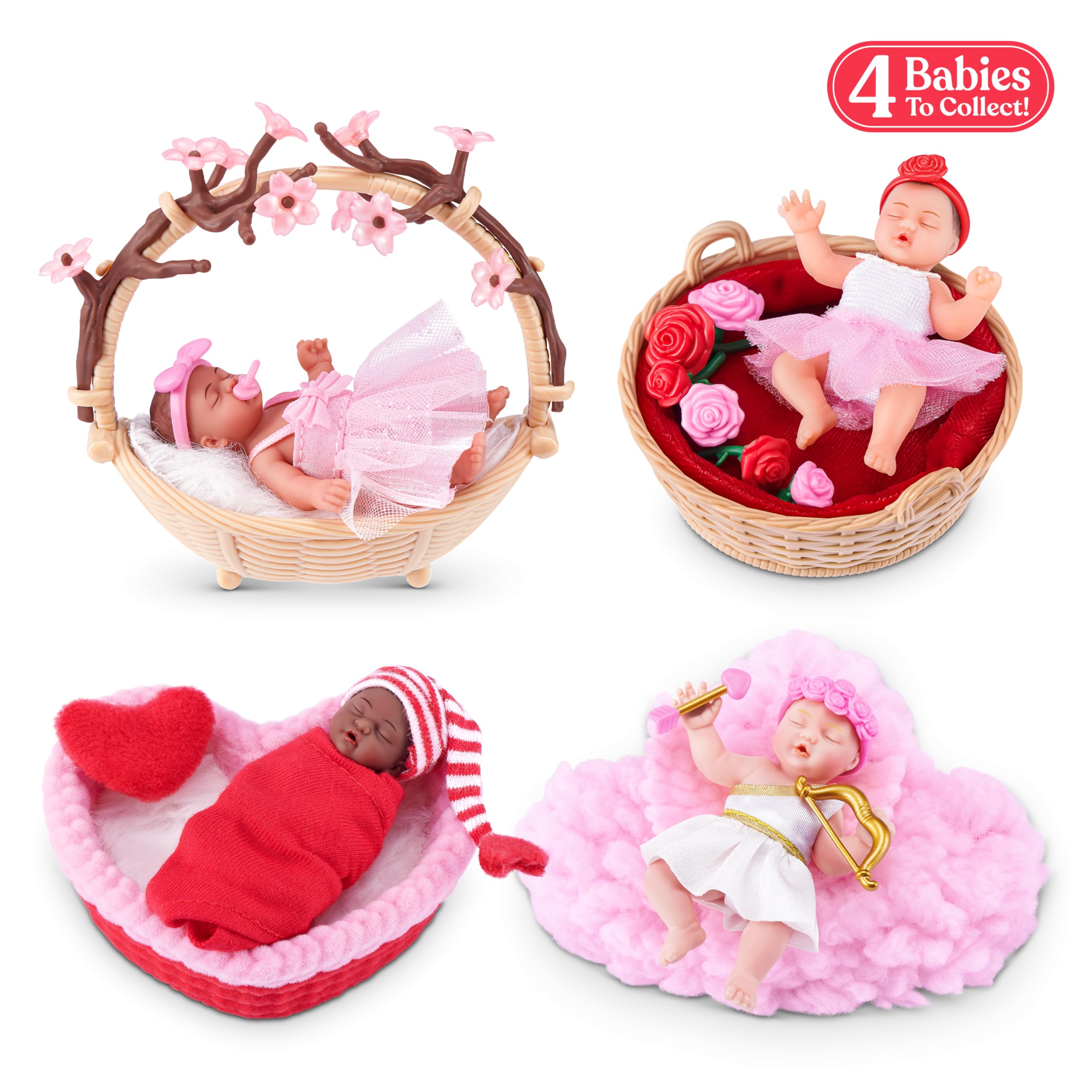 MY MINI Baby Sweet Hearts 1 Pack ZURU  Collectible Mystery Capsule Baby Doll with Accessories & Playset, Realistic Miniature Toy for Girls Ages 3+（Random style）