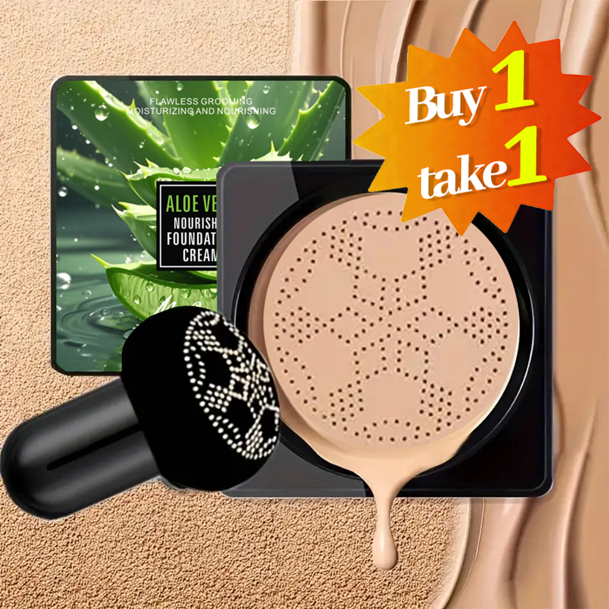 【Buy 1 Take 1】Flawless Finish Foundation Cushion, Lightweight Non-Cakey Buildable Coverage 2PCS