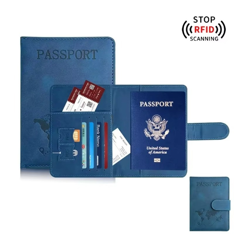 RFID Blocking Passport Holder for Women and Men - Essential Travel Wallet Cover Pemegang Pasport dengan Sekatan RFID untuk Wanita dan Lelaki - Sarung Dompet Perjalanan Penting Passport Cover