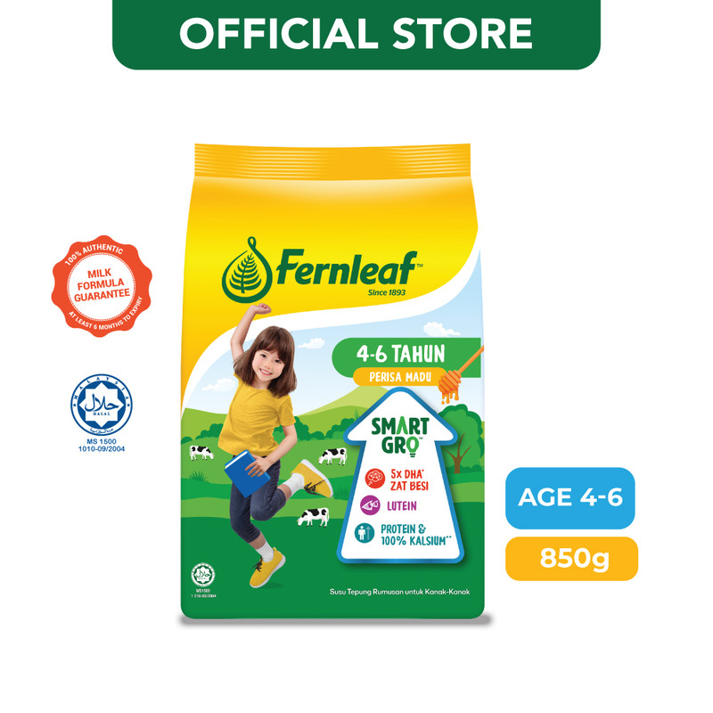 Fernleaf Milk Powder for Children 4 - 6 years Honey (850g) [Exp 16 Aug 2027 & / Later]