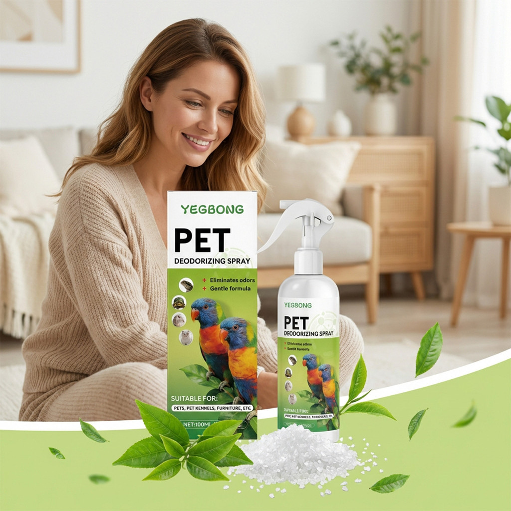 Pet Odor Eliminator Spray 100ml,12-,, Semburan Penghilang Bau Haiwan Peliharaan 100ml dengan Gliserin dan 12Hexanediol untuk Mengawal Masalah Bau pada Haiwan Peliharaan dan Permukaan Rumah Tanpa Perlu Bilas dan Cepat Kering, Versi Dinaik Taraf