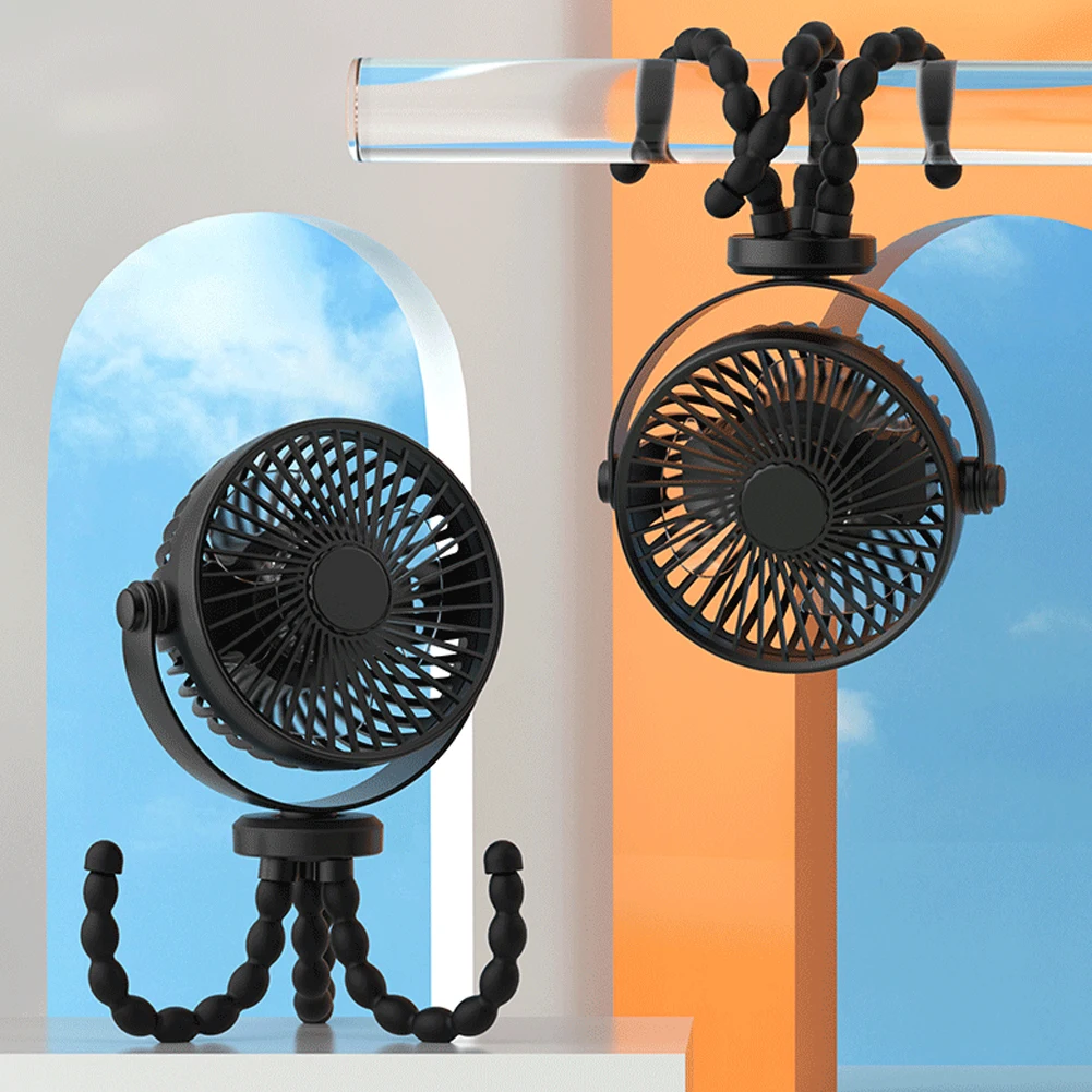  2026 Portable Octopus Fan, 4800mAh Rechargeable Mini Fan for Baby Stroller, Adjustable Handheld Fan  2026 Kipas Sotong Mudah Alih Kipas Kereta Sorong Bayi 4800mah Mini Mudah Alih Boleh Cas Semula Kipas Tangan Boleh Laras