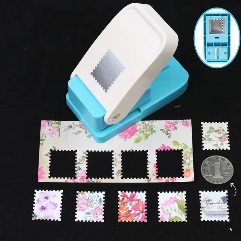 1PC PORTABLE STAMP BORDER DIY CRAFT PUNCH EMBOSSING MACHINE ROUND HOLE TOOTHED PUNCHER