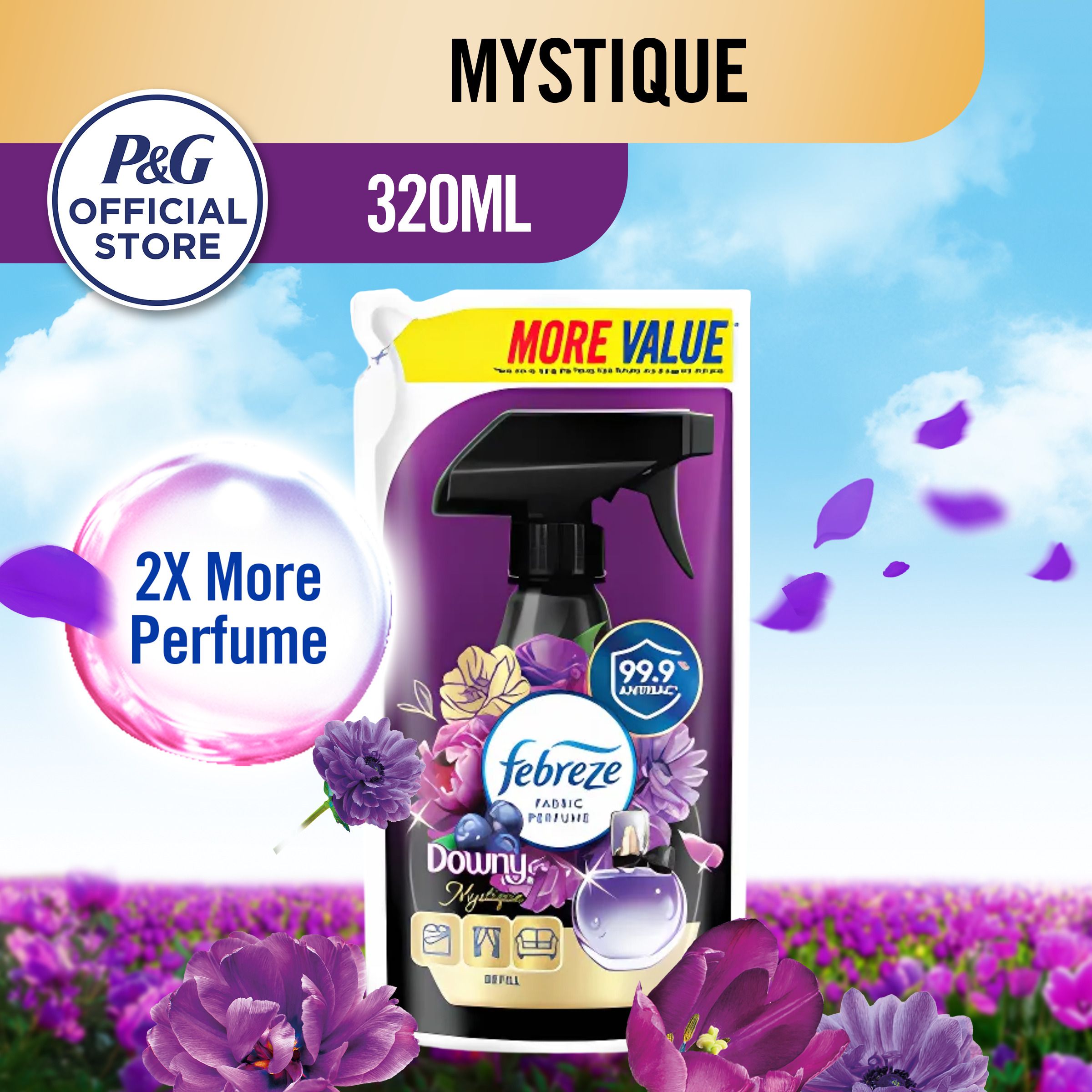 Febreze Fabric Perfume Downy Mystique Fabric Spray Refresher 320ml